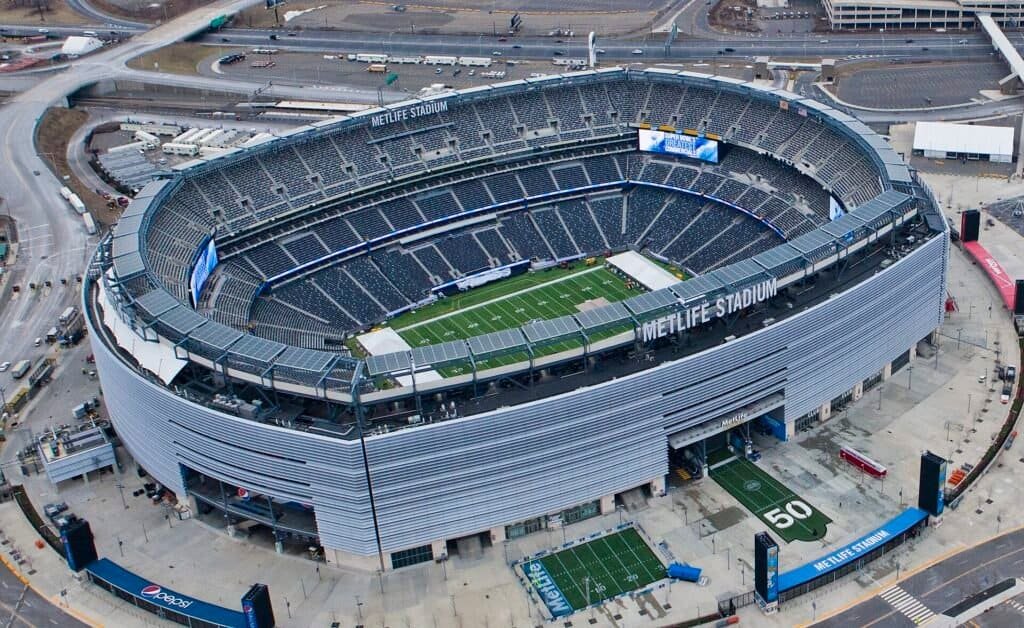 Vista aérea do MetLife Stadium, em Nova Jersey, palco da final do Mundial de Clubes da FIFA de 2025. Foto: Anthony Quintano / Wikimedia Commons (CC BY 2.0)